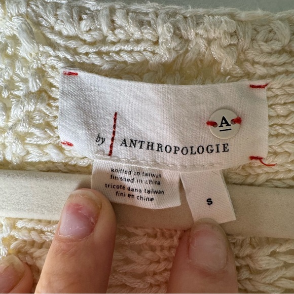 Anthropologie Adella Knit Dolman Sleeve Boxy Pullover Sweater Ivory Small - Picture 8 of 8